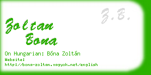 zoltan bona business card