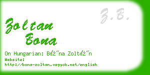 zoltan bona business card